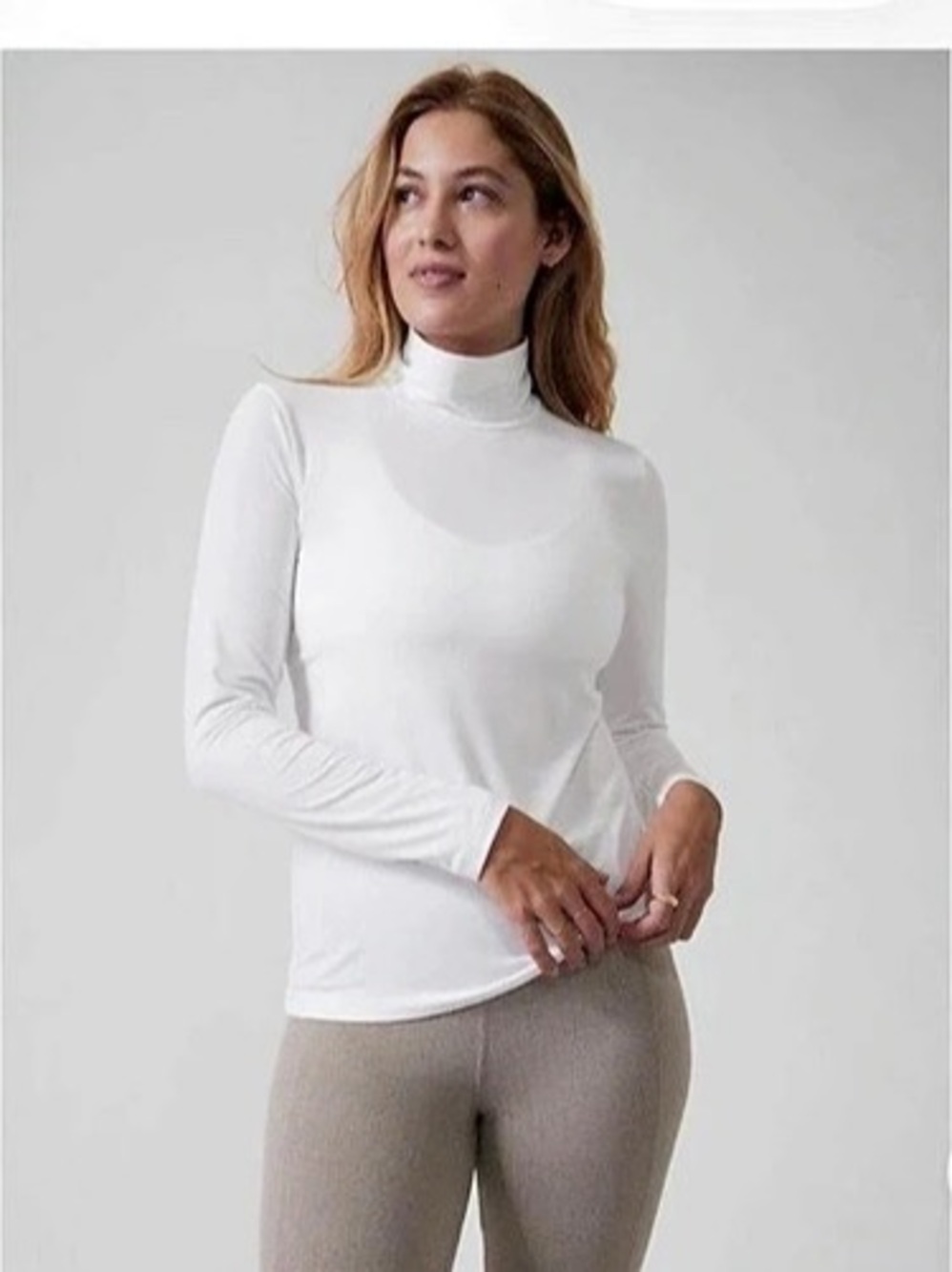 Athleta Flurry Ribbed Turtleneck Ribbed Turtleneck White Size Small NWT